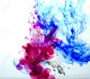 colored ink dissolved in water